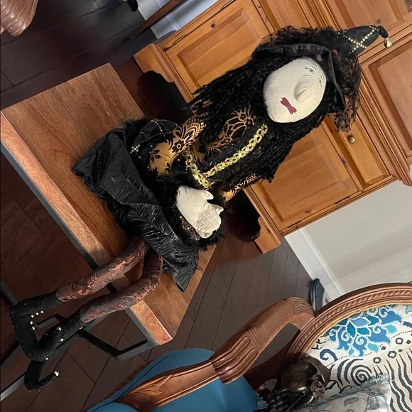 Black and Gold Witch Doll approximately 25” long - Picture 3 of 11